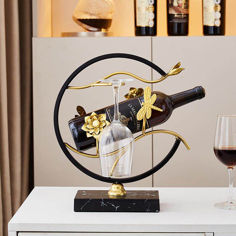 创柜意红脚酒架装饰摆饰轻奢档高杯架倒挂翻旧事酒客厅高级感家居