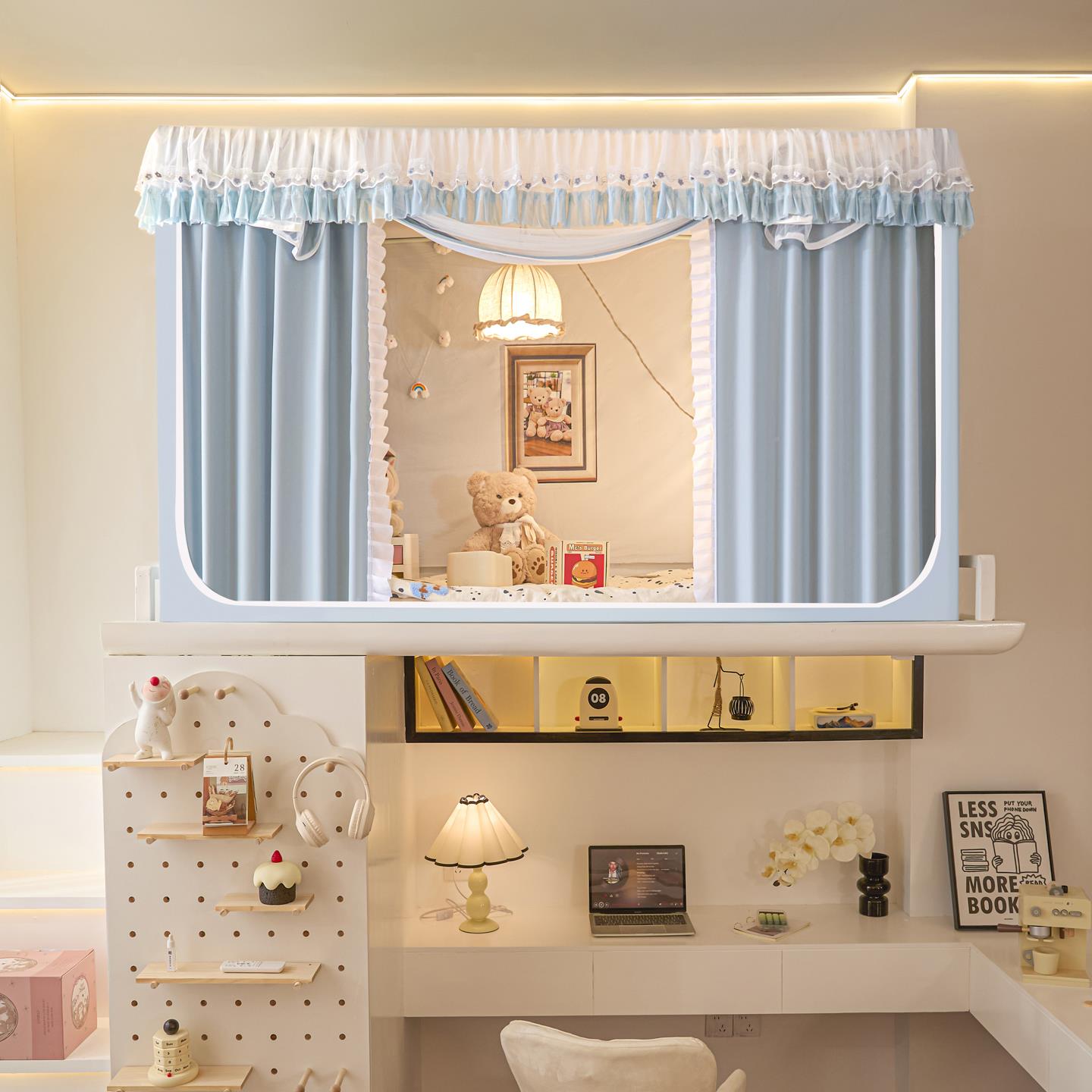 2生025新款a类上8下植绒强遮光学蚊帐0.m0.9米床2518寝室宿舍隐私