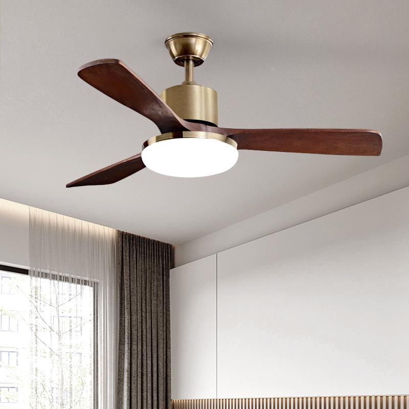 60寸大客力吊扇灯餐1 013厅中古风扇灯厅铜色实古木静音变频电风