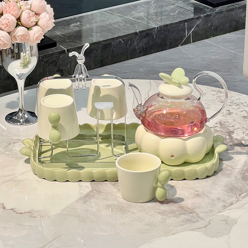 花茶壶耐高温加厚过滤玻璃泡茶壶耐热养生壶茶具烧水套装蜡烛加热