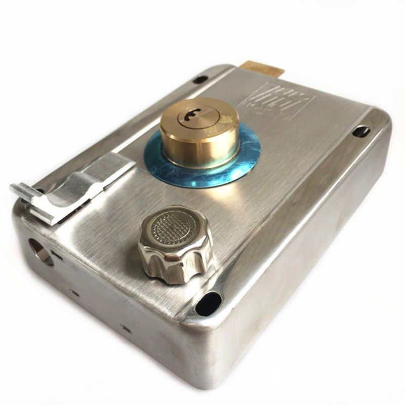 304/201不锈钢防盗锁一字铜锌头月牙锁大门房内外装锁木铁门锁具