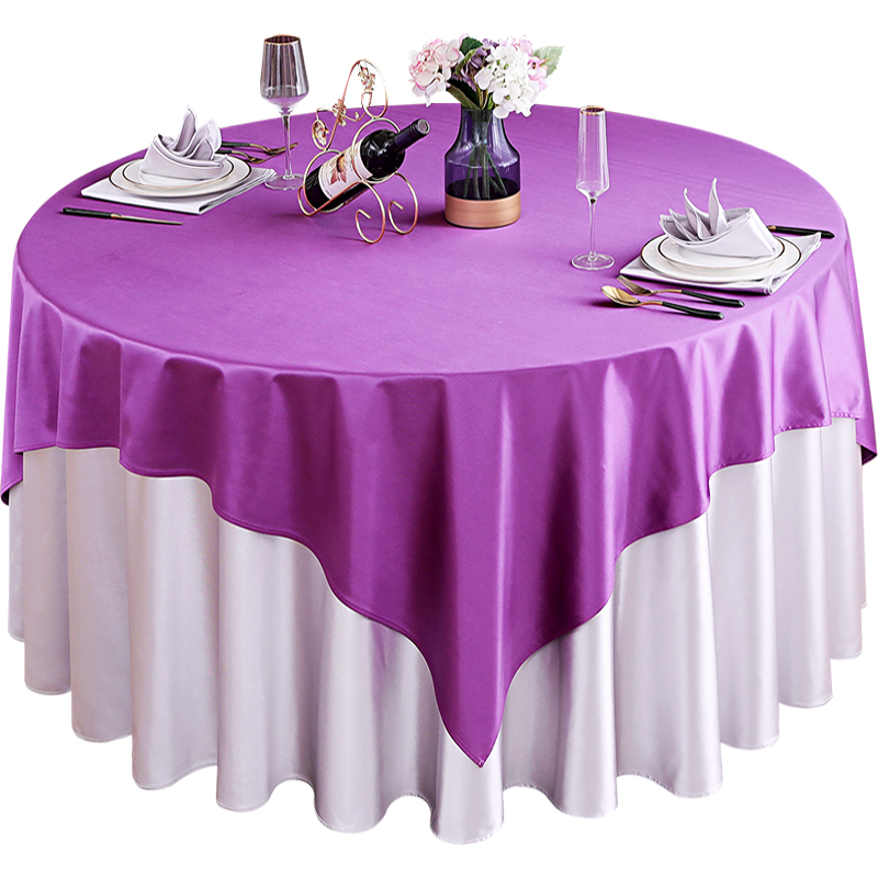 酒店桌布布艺高档餐厅饭店台布家用简约圆形大圆桌餐桌布宴会定制