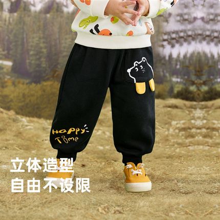 儿童裤子冬季加绒幼儿长裤加厚小童童装男童休闲裤女童保暖裤冬装