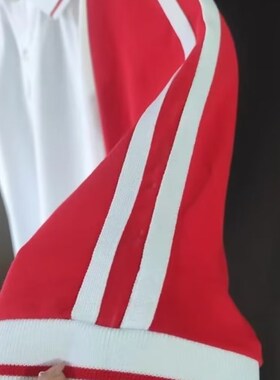 可来图定制夏季白色拼红色藏蓝短袖T恤纯棉中小学生宽松校服上衣