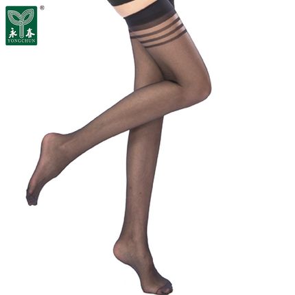 永春长筒丝袜女防勾丝防脱落夏天超薄性感黑肉色大腿袜高筒袜过膝
