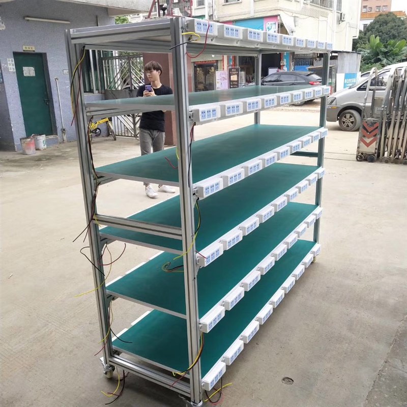 铝合金防静电老化架测试架仓储置物移动货架电源周转工厂多层带轮
