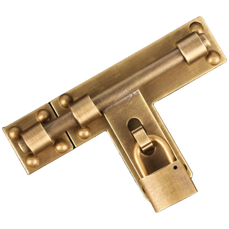 中式复古花园门锁大门插销门栓仿古户外门锁插销式老式明装木门锁