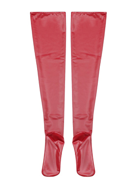 魅色性感亮面乳胶氨大腿袜W01酒吧舞台演出黑色长筒过膝袜女靴袜