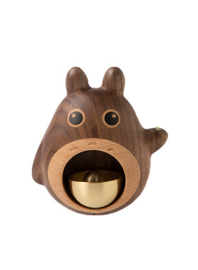 黑胡桃木铃铛新家乔迁礼物搬家新居礼品门上挂件装饰入户提醒风铃