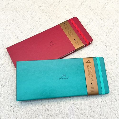 马蒂尼卡拉瓦乔水彩本艺术家级手账本 300g全棉浆 随身旅行长条本