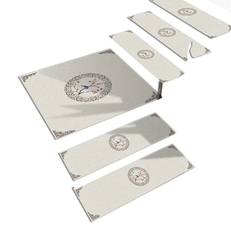 新中式硅藻泥楼梯地垫家用实木楼梯踏步垫旋转楼梯脚踏防滑保护垫