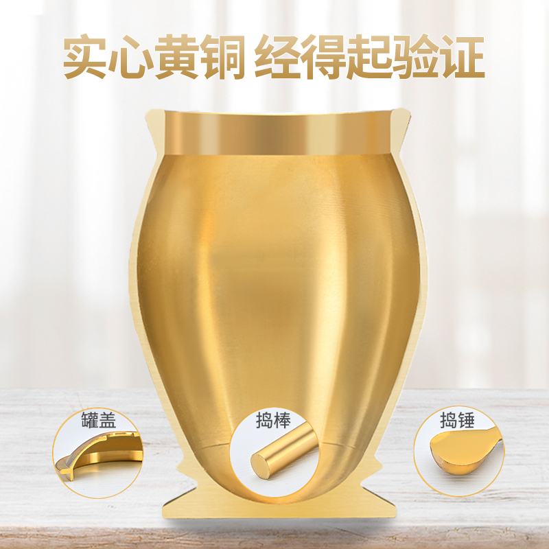 纯铜捣药罐杵子家用黄铜盅老式中药研钵石臼药盅捣碎捣蒜器研磨器