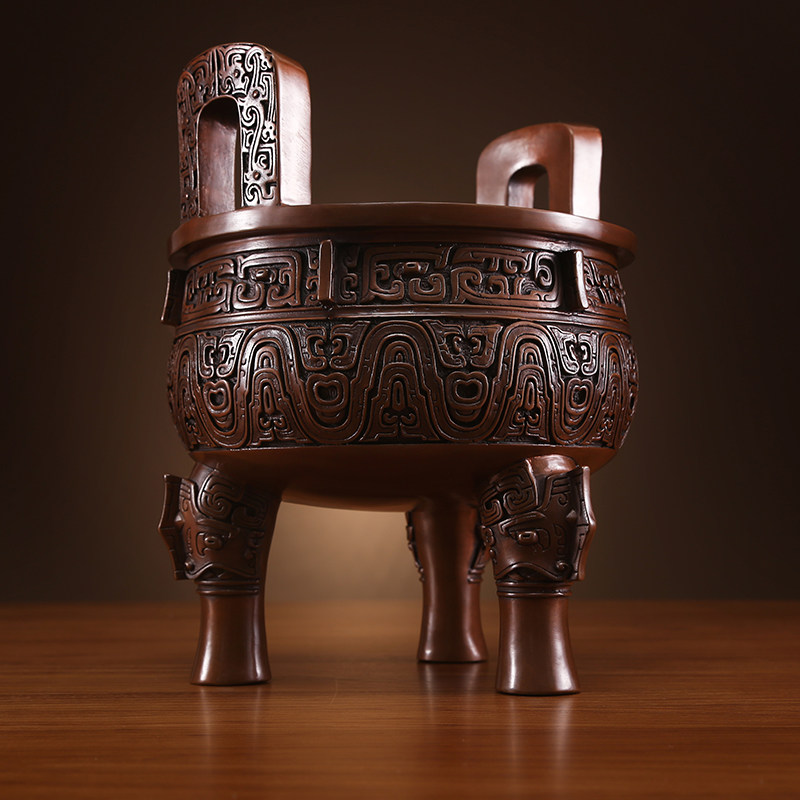 铜欣祥 纯铜鼎摆件紫铜克鼎开业礼品千秋鼎盛铜鼎客厅办公室摆件