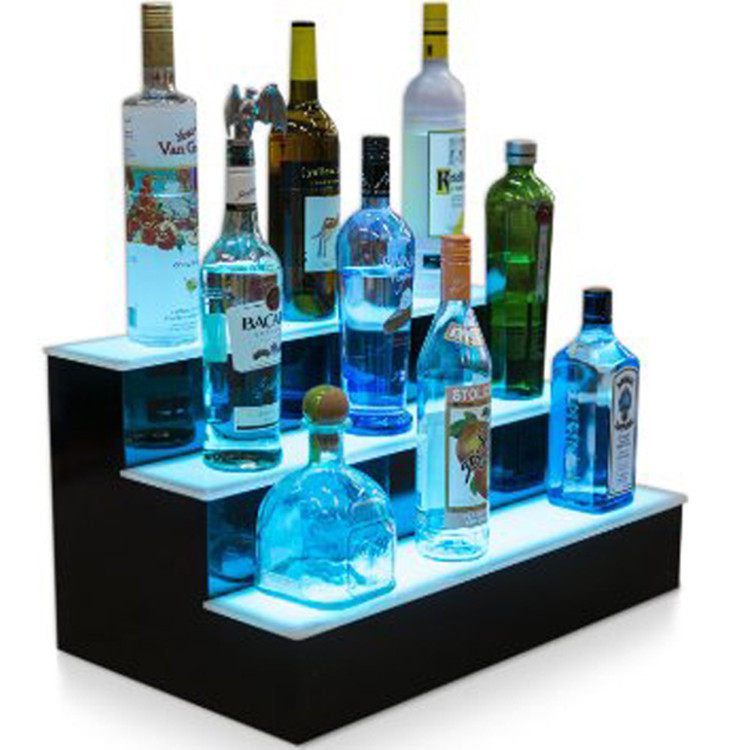 亚克力发光LED展示架酒吧红酒香槟展示台遥控变色发光陈列架