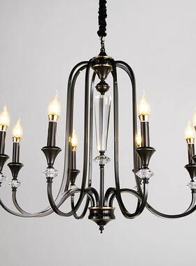 南洋风灯具法式复古书房美式楼梯中古简约黑色卧室灯餐厅客厅吊灯