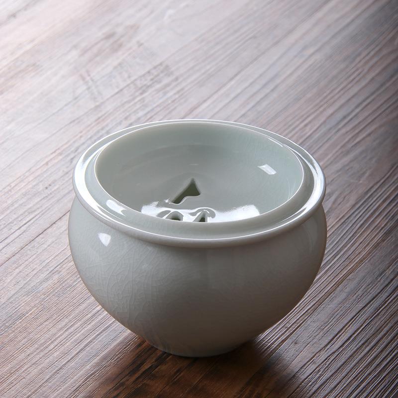 开片养线冰裂汝窑建水水盂干泡用茶水罐汝瓷茶道配件烟灰缸水洗