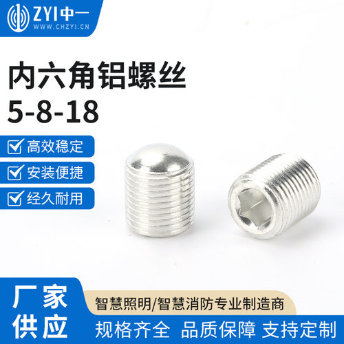 内六角铝螺丝5-8-18轻载型弹簧柱塞 不锈钢带螺纹型弹顶珠 波仔螺