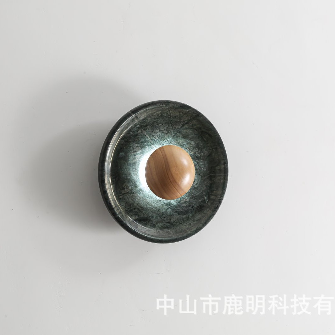 法式轻奢绿色石材壁灯软装设计师样板间玄关过道灯客厅书房卧室灯