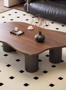 法式极简轻奢复胡桃木用云朵茶异几桌子小户古型客厅家现代桌HQC