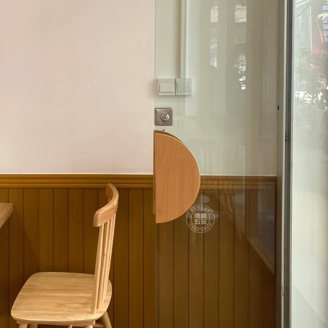 大门拉木手新中式门拉手实玻半54531圆形门把手服装店璃双开门拉