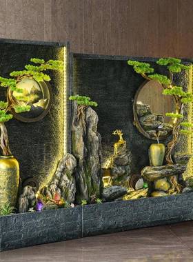 水屏风厅水景幕墙假山造景庭院鱼TB674647池水墙装饰酒店流客阳台