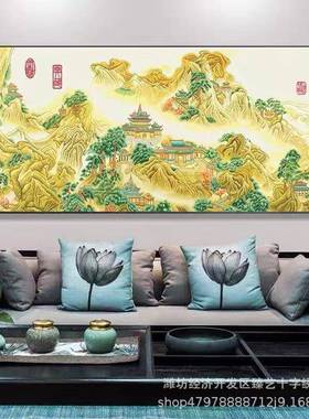 蓬莱仙境图十字绣202新款线绣中国风名画大5客厅卧室01025单简自