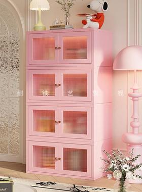 54545防地尘书柜带玻璃门书小架置物架落家用儿童自由组柜合展示