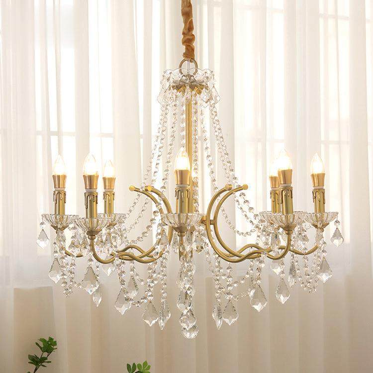 法式轻奢欧86式全铜水晶厅吊灯美欧式别具墅客厅餐卧室轻奢灯式6,家装灯饰光源,智能吊灯,淘宝优惠券,粉丝福利购,淘宝优惠卷
