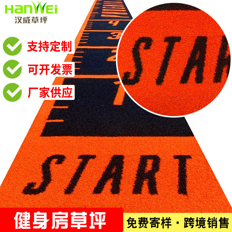 纯曲丝LOGO健身房草坪功能性草坪健身房刻度专用草坪人造草坪地毯