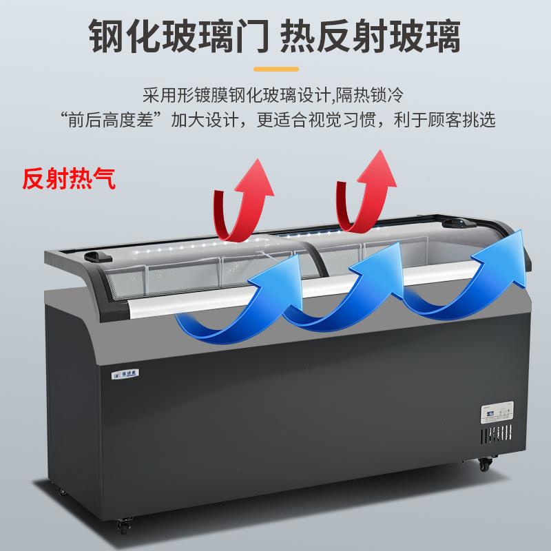 冰用无品牌/柜柜冷冻卧式圆弧门速冻冷柜商用家柜雪糕展