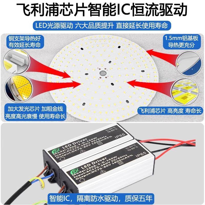 Eled棚工矿灯100W鳍片铝散热200高低塔车间仓库LHX天灯LD专W用超