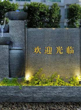大型欧式流水店墙屏风喷酒装饰水幕CGG墙泉风水轮观景庭院加湿器