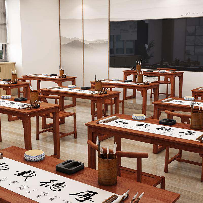实筝木国画学桌仿古书法38011桌桌中式围棋古茶书艺桌辅导班桌椅