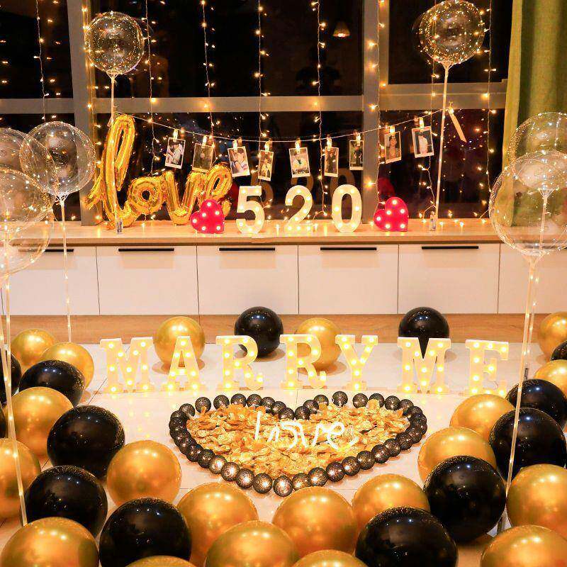 求婚漫道具浪惊5喜场景布置创意MVP用品字母灯20表室白示爱卧装敏