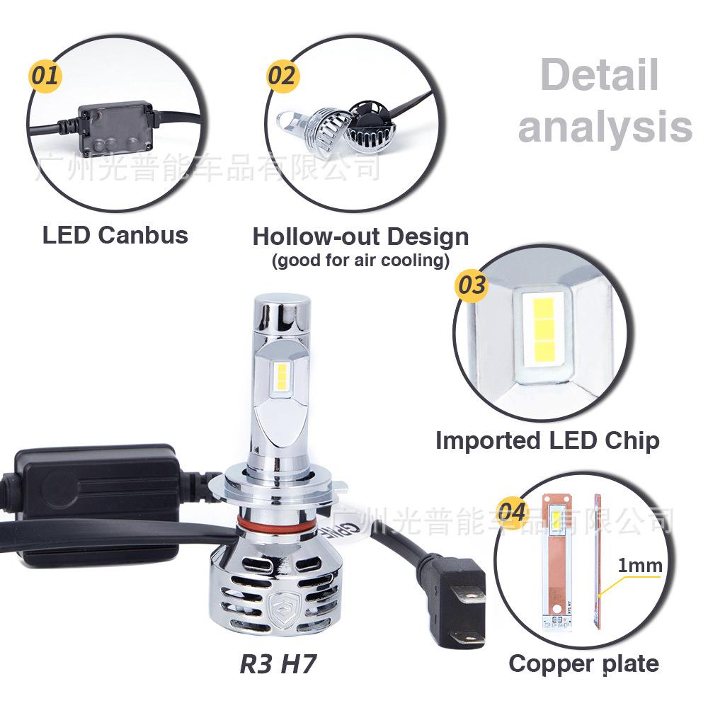光普能R改装大灯LE车D高灯泡体远近光一hR3-6500K亮h