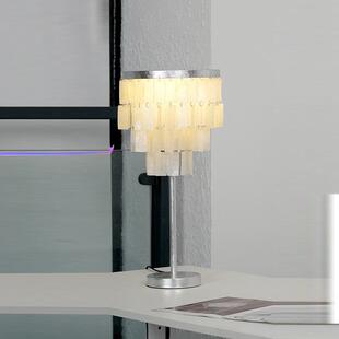 美贝式室复古壳台灯床头卧48001装饰婚结艺术客厅灯具氛围中山工