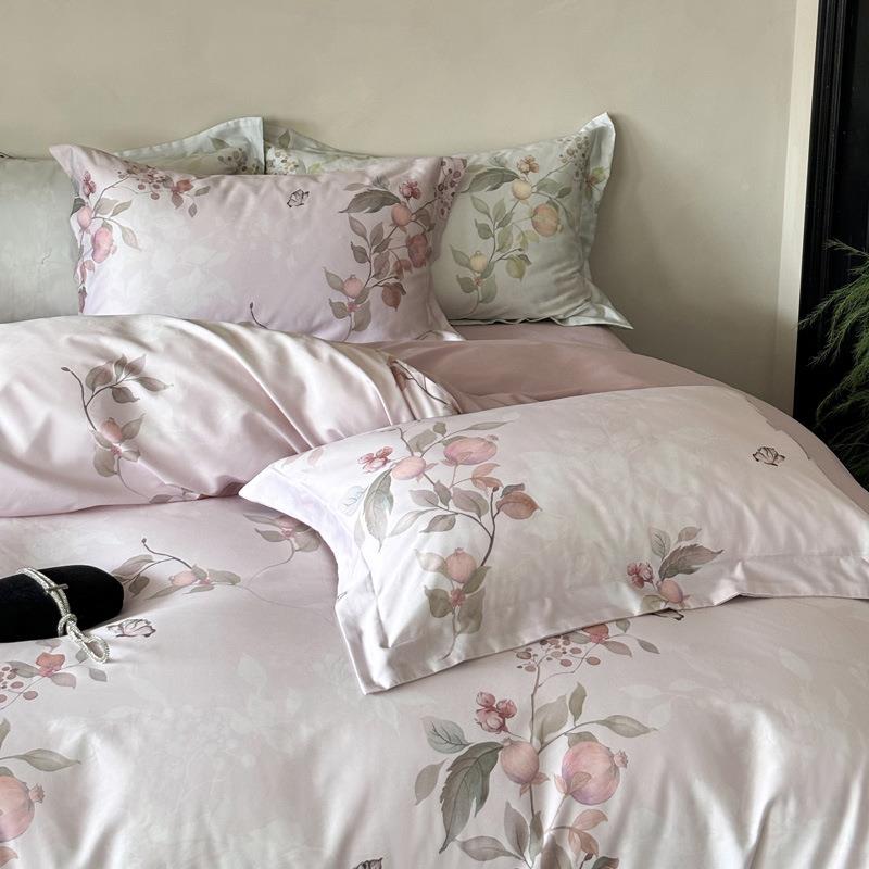 100套S贡缎棉长绒床棉四件套美式轻奢纯棉三件被套L2单全床上用品