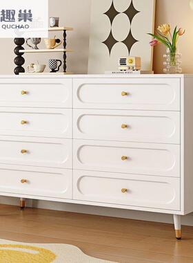 新小式斗柜卧室收纳实木中餐边柜客厅复物古抽屉式储柜HAU户型床