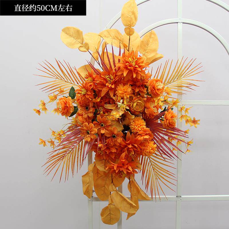 婚庆仿真花柚子叶挂花路森系花红色香槟点系花ZXN排角花引花背景