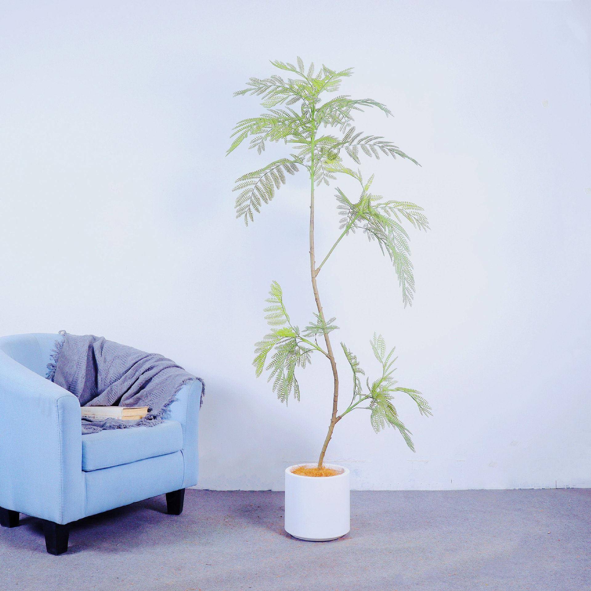 室轻奢花绿植仿jw0983真蓝楹内客厅大型落地植物装件饰盆栽摆仿生