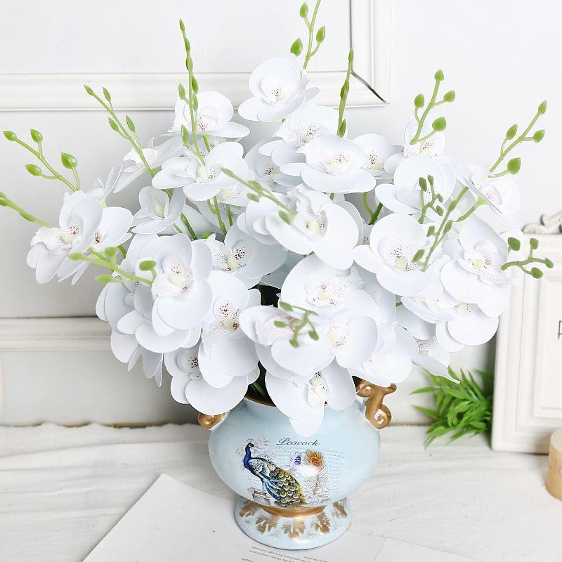 轻手感保湿花蝴蝶mZfKZN5C兰假仿真客厅卧室奢花陶瓷花瓶