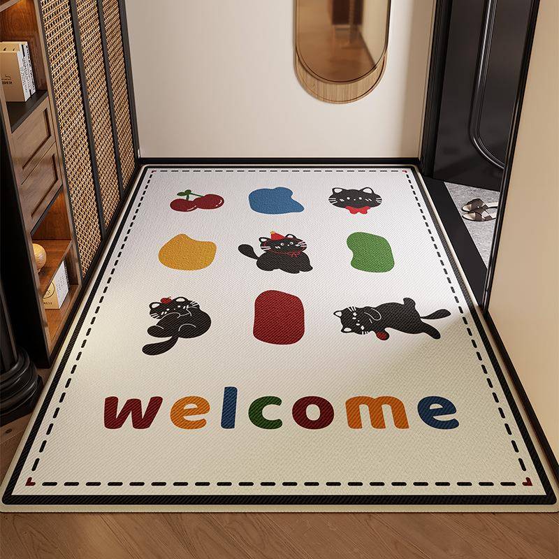 卡通白圈泰瑞地垫耐磨耐地用T黑PR玄关除尘脚垫家绒用防滑吸水入