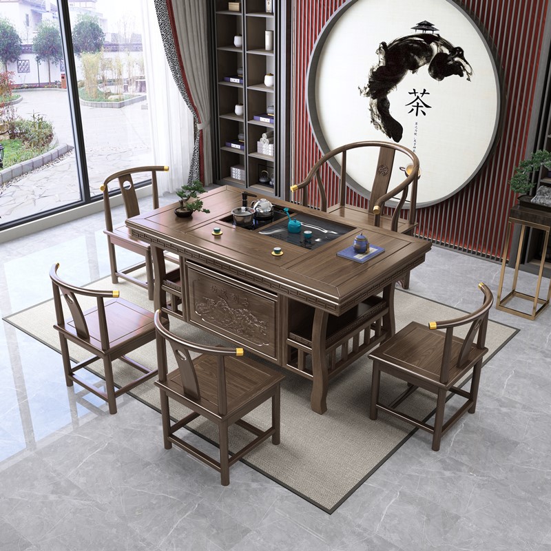 茶台办公两用茶几茶具套装一体桌阳台泡茶桌椅新品实木茶桌新中式