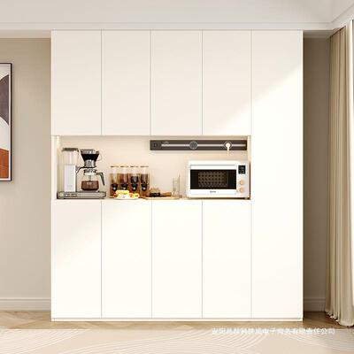 EN实F级奶奢油风木餐边柜一靠墙储物柜家用客厅高体GL00077柜轻酒