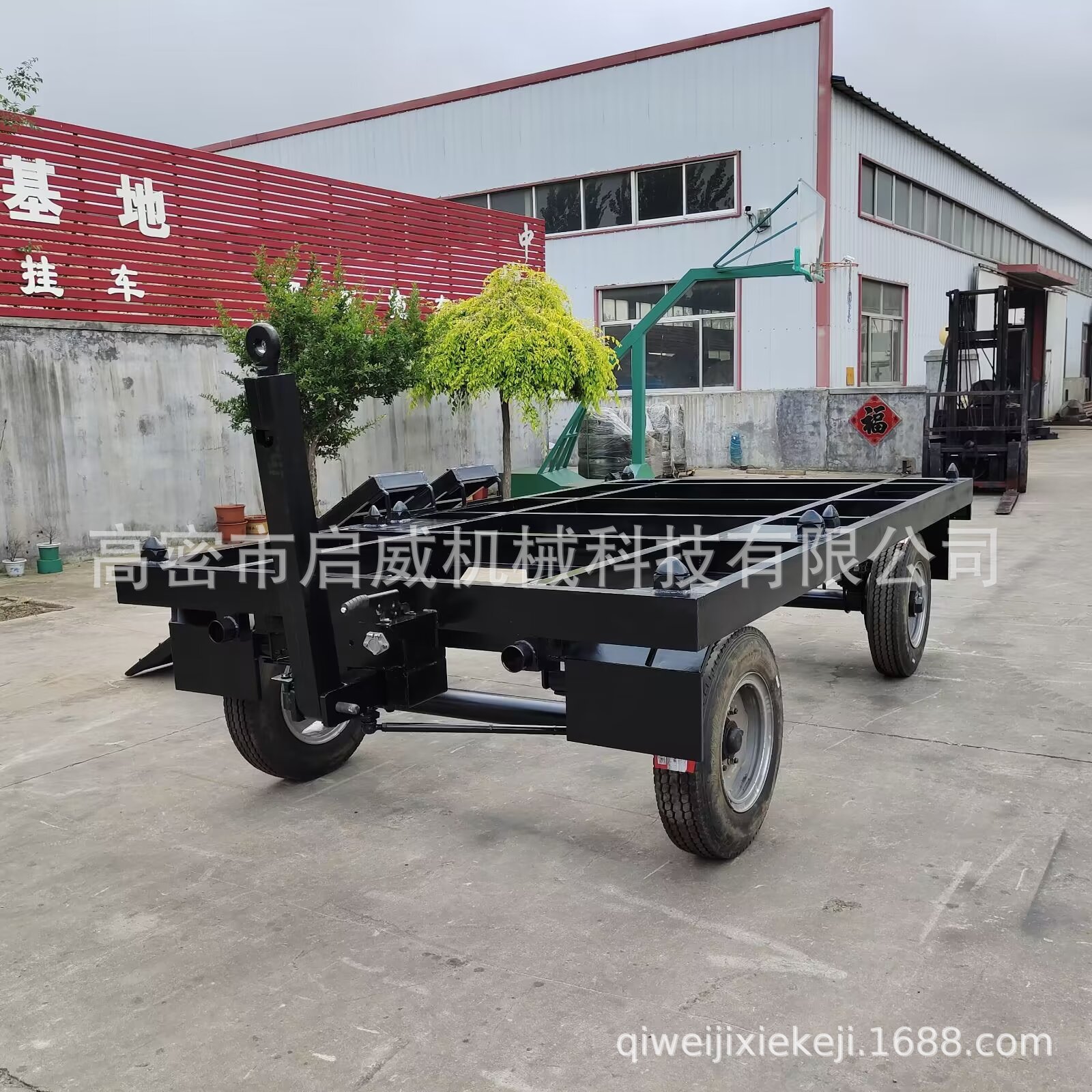 牵引式5吨拉杆转向集装箱拖车