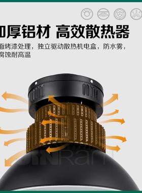 高低塔足瓦黑色工L照ED矿灯厂房仓库车间亮明超NJA体育馆吊灯天棚