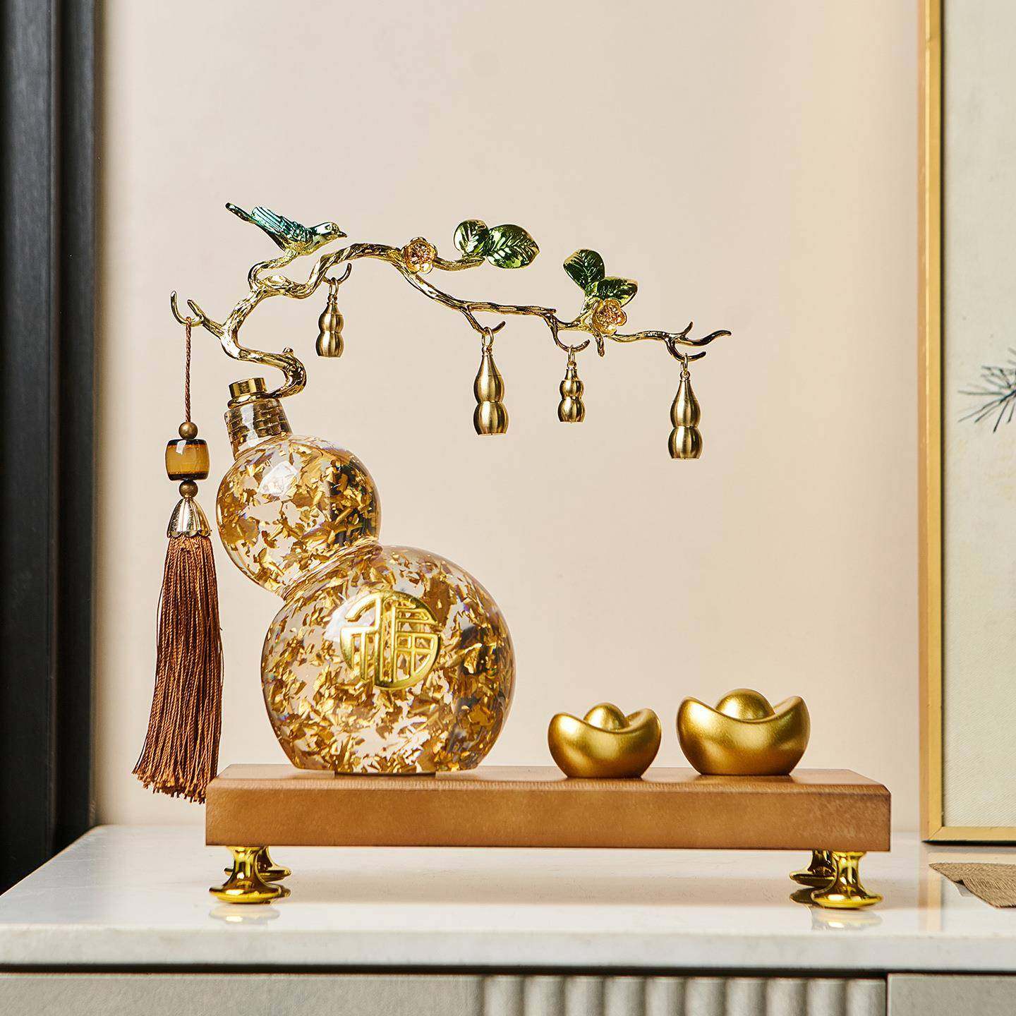 五福临葫芦招财轻家居客厅玄关办公柜室门酒装饰SHBC4419树脂奢金,家居饰品,装饰摆件,淘宝优惠券,粉丝福利购,淘宝优惠卷