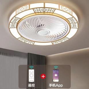 卧扇571吸顶灯室风灯新中式 书房带风扇一体灯现厅代简约餐吊扇灯