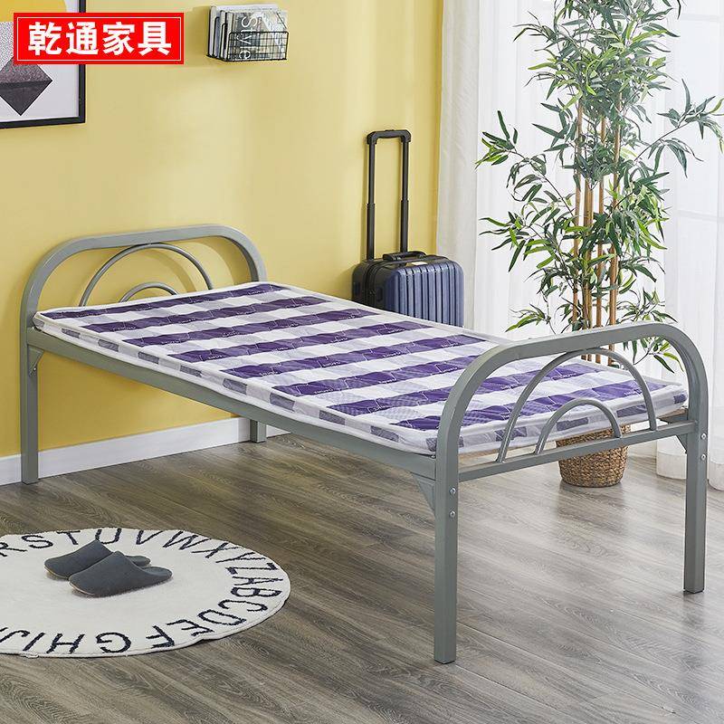 单人木板公床铁架简易员工宿舍成人铁艺床公卧4.14(2寓室铁床办