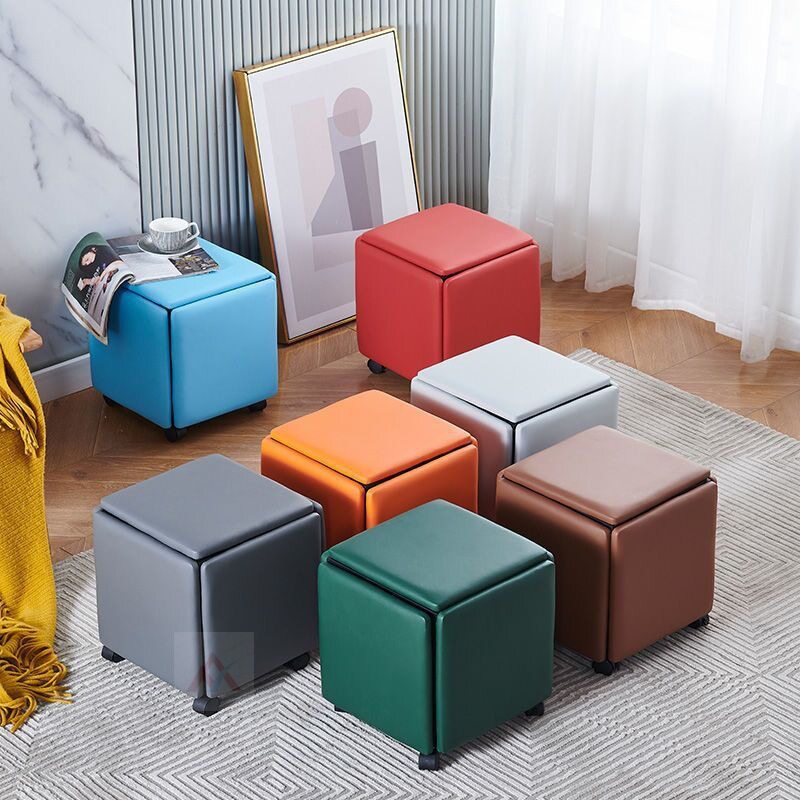 多功能组合收纳凳简约五合一魔方凳小凳子家用客厅沙发网红凳五凳